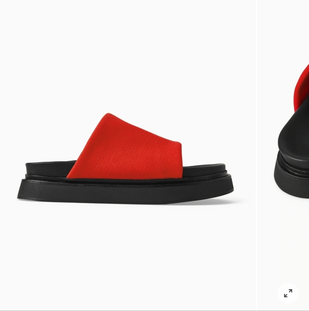 COS Bright Orange Slides with Black Sole - Picture 4 of 4